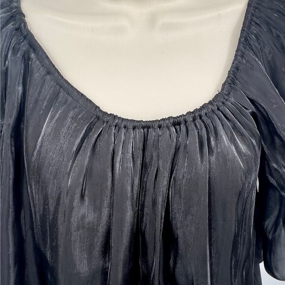 Y2K NWT Whimsygoth Goth Dark Fairy Witch Witchcore Flutter Sleeve Ruffle Top M - Picture 3 of 7